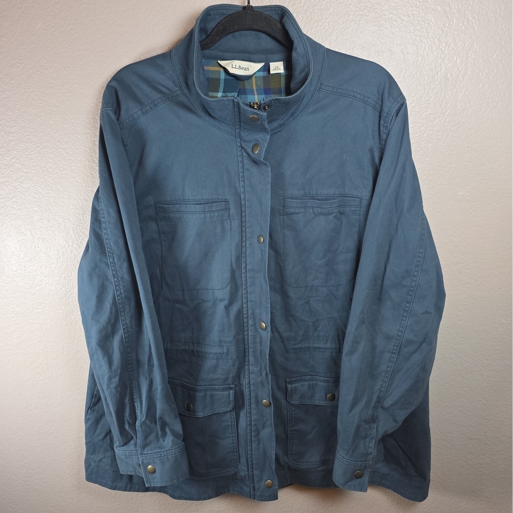 LL Bean Women's 2X Beanflex Utility Jacket Coat in CARBON NAVY w/Pockets